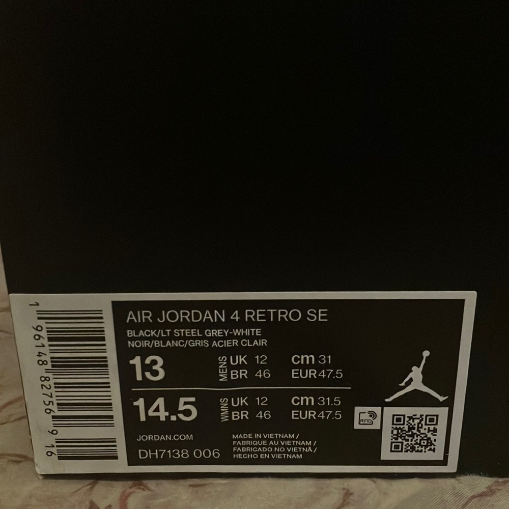 Jordan 4 Black Canvas